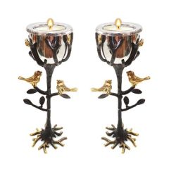 Yair Emanuel Pair of Hand-Painted Candlesticks - Jerusalem (small)