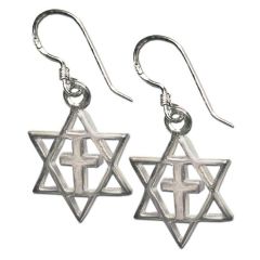 Star of David with Cross Earrings
