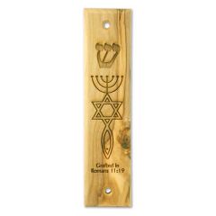 Messianic Olivewood Mezuzah