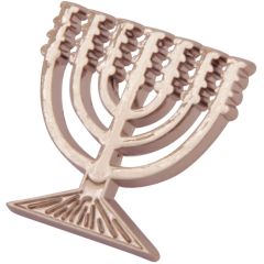 Pewter Menorah Lapel Pin Badge