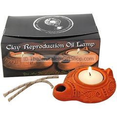 Replica Clay Oil Lamp - Roman fishes