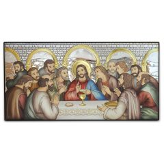 Silver Plated Colorful Icon Of Last Supper