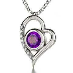 Nano 24k Gold Scripture Inscribed 'Psalm 23' with 14k White Gold Diamonds Necklace Swarovski