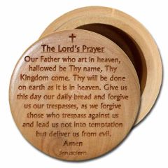 Pill Box Lord's Prayer Olive Wood