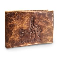 100% Genuine Leather Hand Made Wallet "Jerusalem"