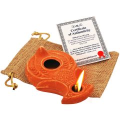 Biblical Clay Oil Lamp - Wise Virgins in Sackcloth Gift Bag - Be Ready!!!
