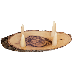 Wood and Horn Shofar Stand for Rams Horn Shofar
