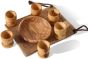 The Lord's Supper - Communion Bread Plate and Six 1.5 inch Olive Wood Cups