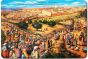 Set of 6 Placemats - Biblical Jerusalem Pilgrimage - Hebrew English scripture