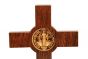 St. Saint Benedict Wall Wood Cross Crucifix Silver Plated engraving Handmade
