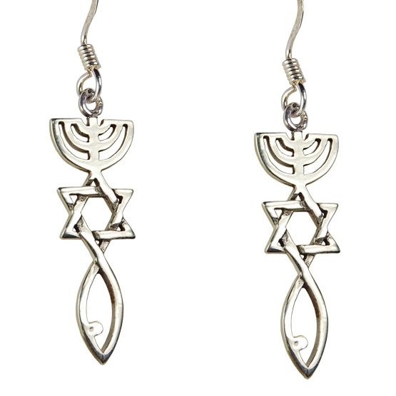 'Grafted In' Messianic Sterling Silver Earrings
