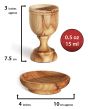 The LORD's Supper - Olive Wood Bread Tray with 4 Small Olive Wood Cups - Unique Set in Gift Bag