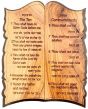 The Ten Commandments on Olive Wood - large - English-hebrew - Back View