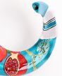 Pomegranates decorate Ram's Shofar by Sarit Romano - Blue