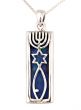 'Grafted In' 925 Sterling Silver Messianic Symbol mounted on King Solomon Stone (The Eilat Stone) Pendant 