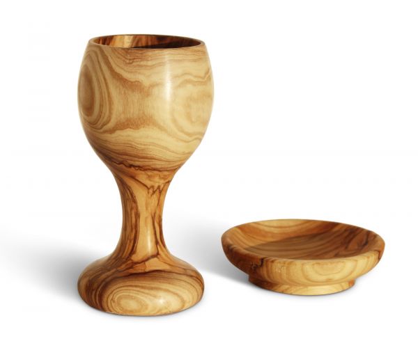 LION OF JUDAH MARKET Communion Holy Land Wine Cup Chalice Olive Wood Goblet 2.75 inches 
