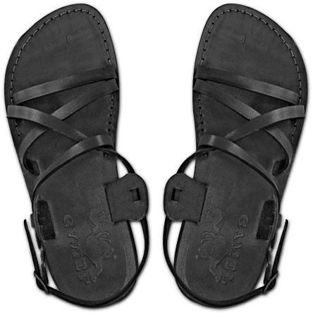 Black leather Biblical Jesus Sandals