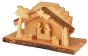 Olive Wood Nativity Scene Ornament from the Holy Land l Staggered Step - Natural Roof
