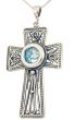 Roman Glass - Radiant 'Cross' Pendant - 925 Sterling Silver - Made in the Holy Land
