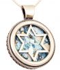 Roman Glass 'Star of David' Round Sterling Silver Pendant - Made in Israel