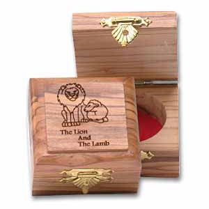 Small Olive Wood Lion of with The Lion of Judah and the Lamb