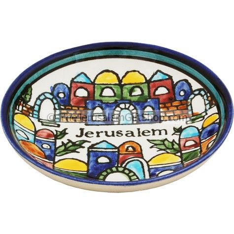 Armenian Ceramic Round Jerusalem Dish