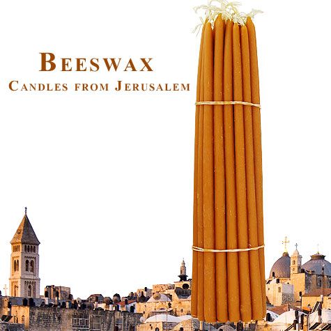 Beeswax Holy Fire Resurrection Candles - Bundle of 33 - Made in the Holy Land