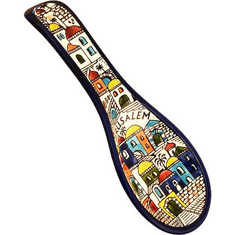 Armenian Ceramic 'Jerusalem' Spoon