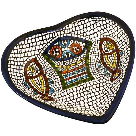 Armenian Ceramic Heart 'Tabgha' Dish