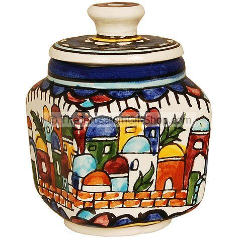 Jerusalem Sugar Pot - Square