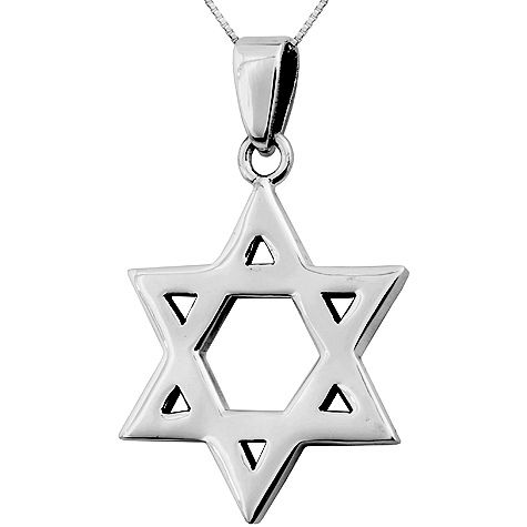 Large Silver Star of David Pendant