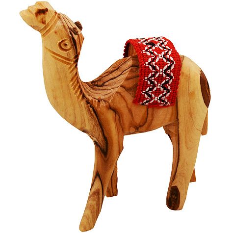 Olive Wood Camel with Saddle