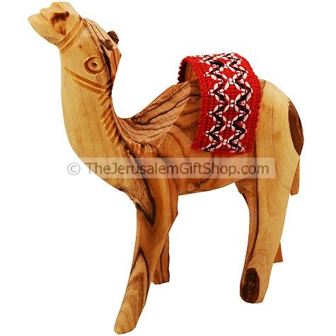 Olive Wood Camel with Saddle - Various sizes - The Jerusalem
