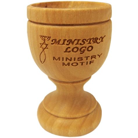 Personalized Olive Wood Cups for Church Ministry (Minimum order 100 Cups)
