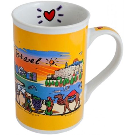 Israeli Heart Tall Souvenir Mug