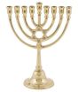 Classic Hanukkah Menorah - Bronze - Magen David in Middle