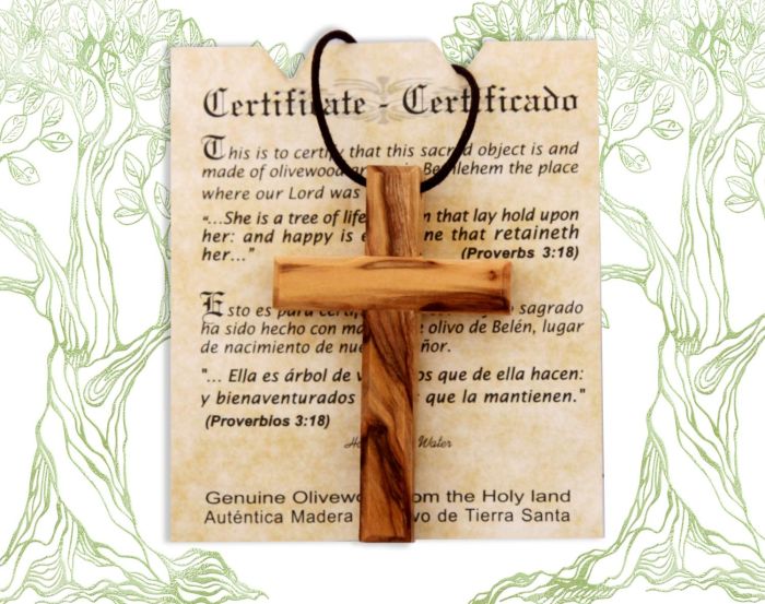 Holy Land Olive Wood Cross Pendant The Jerusalem Gift Shop