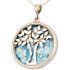 Roman Glass 'Tree of Life' Pendant - 925 Sterling Silver - Israeli Jewelry