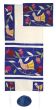 Yair Emanuel |Raw Silk Appliqued Tallit - Birds - Blue