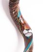 Decorated Kudu Yemenite shofar - The Lion of Judah with Turquoise background 40 inches
