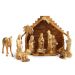 Nativity Set Deluxe - Olive Wood Made in Bethlehem - 12 Pieces (back of the Manger could be with or without the Angel)