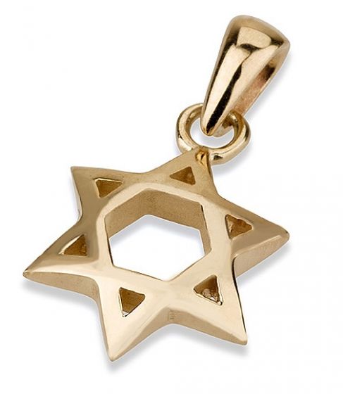 14kt Gold Small Arched Star of David