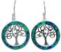 Sterling Silver and Opal Ring Tree of Life Earrings
