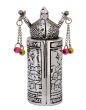 Sefer Torah Scroll - Jerusalem design - 3D Silver and Gold Plated Case - open