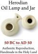 Clay Oil Lamp - Herodian with Jar and Galilee Olive Oil