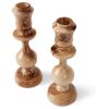 Vase Shape Olive wood Candlesticks from Top