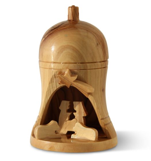 Christmas Tree Olive Wood Decoration - Bell