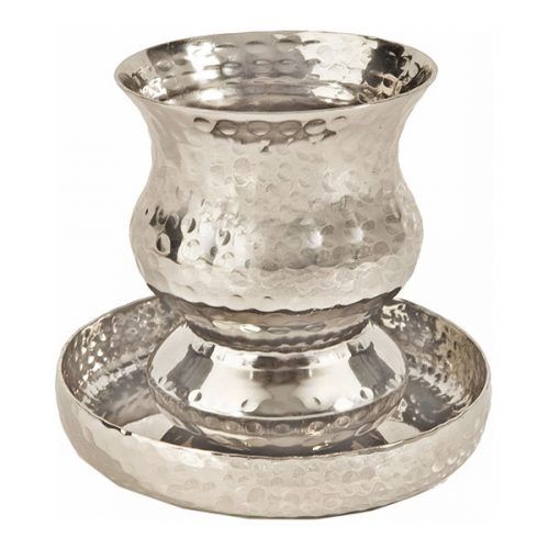 Wave Kiddush Cup - The Lord's Supper Cup, Nickel Plated - Hammer Work