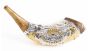 Silver Plated Ram Horn Shofar Lion Of Judah