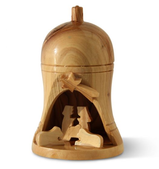 Christmas Tree Olive Wood Decoration - Bell